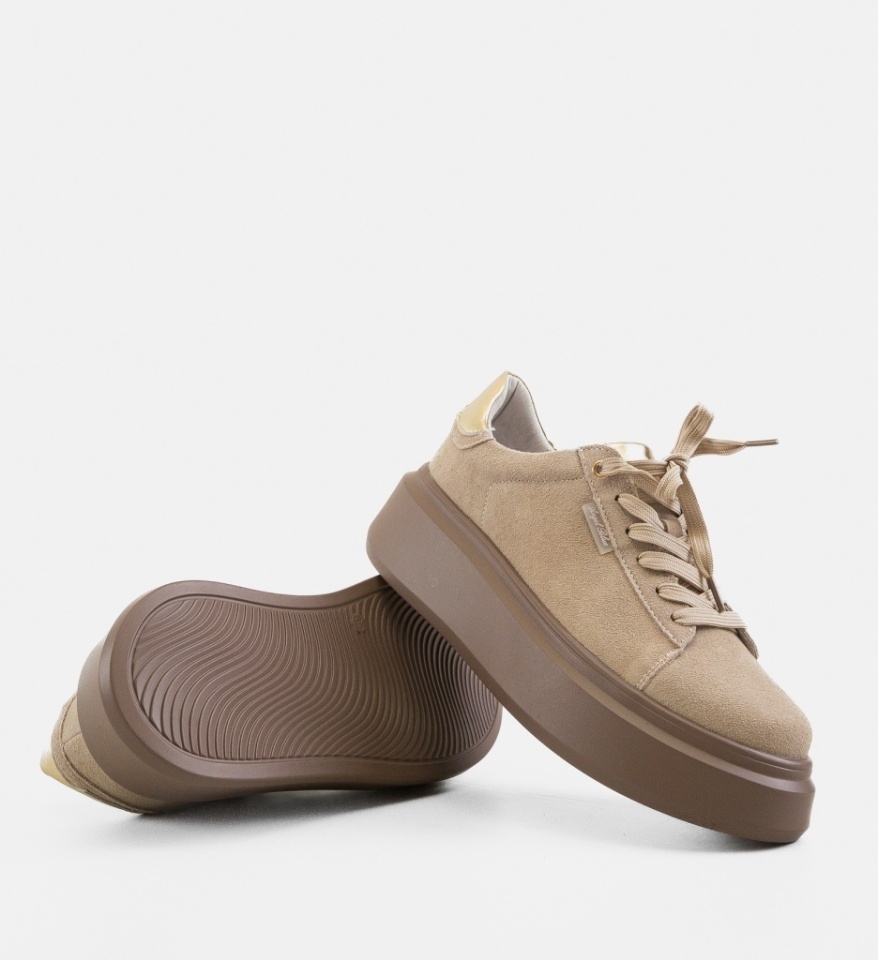 Sneakers dama Kamin Bej - Img 3