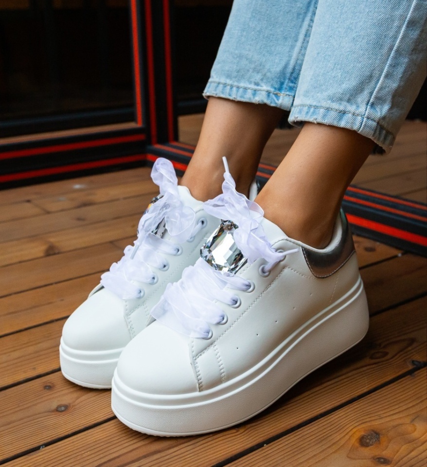 Sneakers dama Rhiann Argintii - Img 5