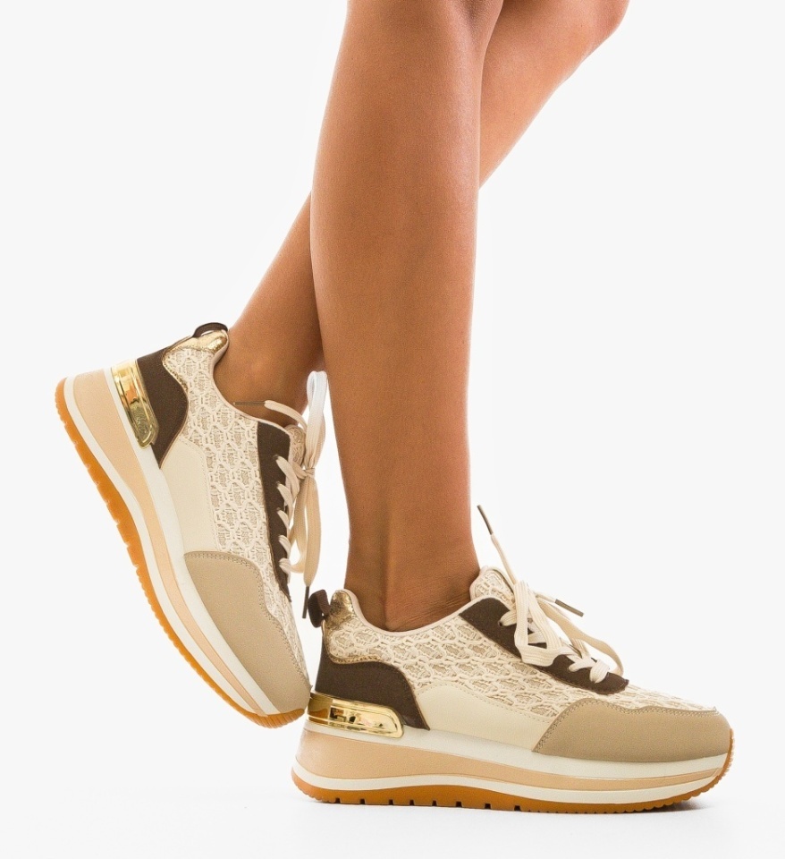 Sneakers dama Sertom Bej - Img 4