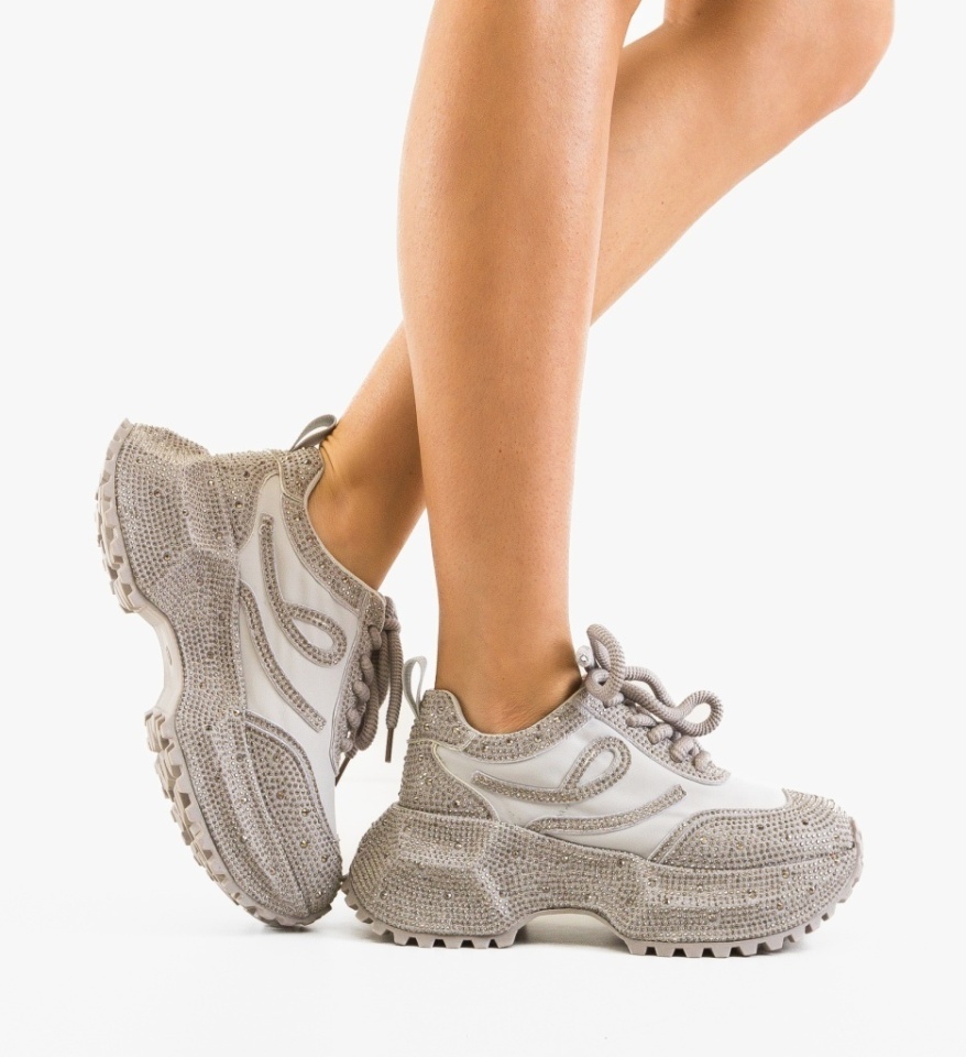 Sneakers dama Teea Gri - Img 3