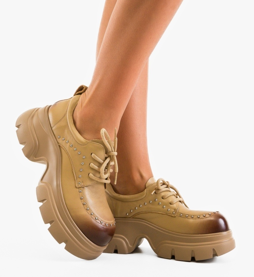 Pantofi Casual Anish Bej - Img 6
