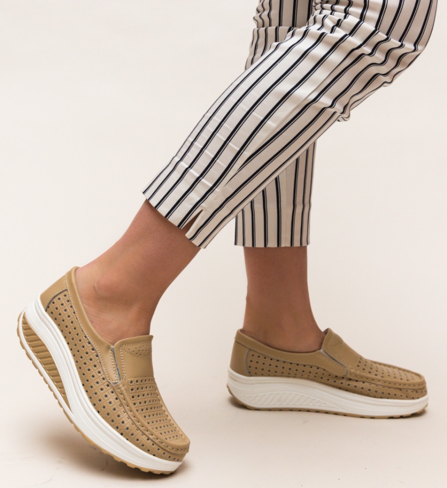 Pantofi Casual Bicaz Bej - Img 10