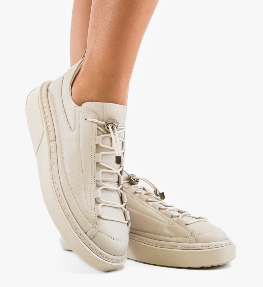 Pantofi casual dama Danubys Bej - Img 6