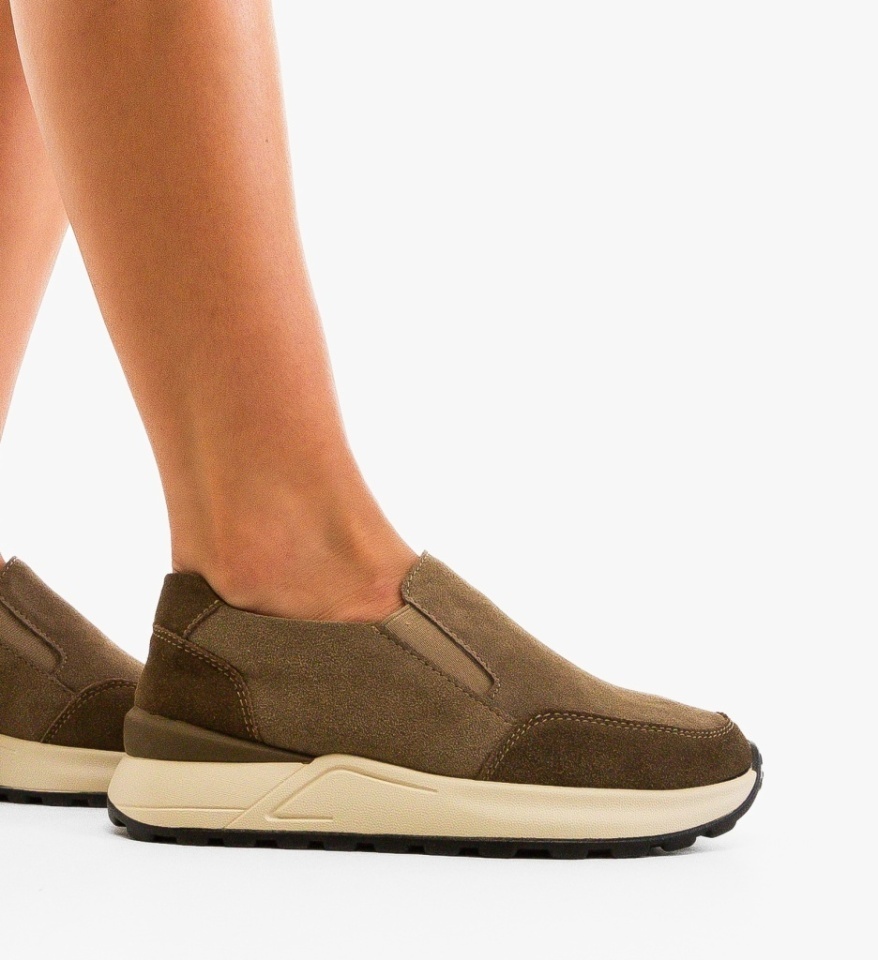 Pantofi casual dama Derina Khaki - Img 4