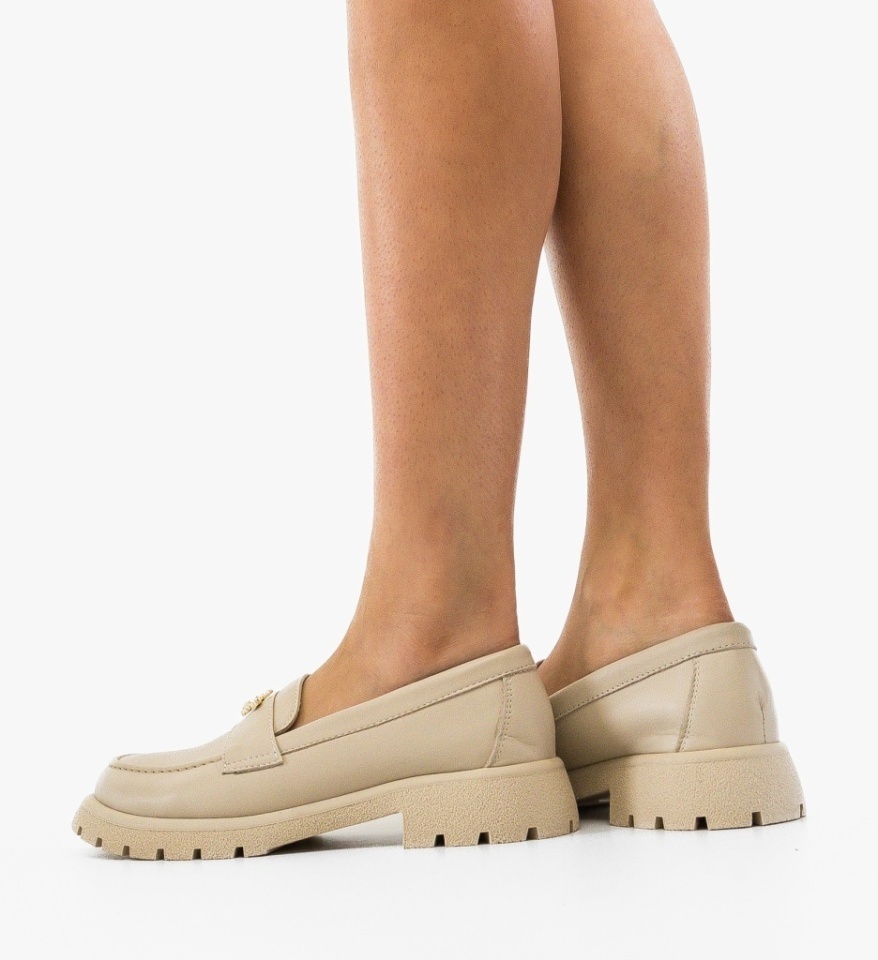 Pantofi casual dama Fosere Bej - Img 5