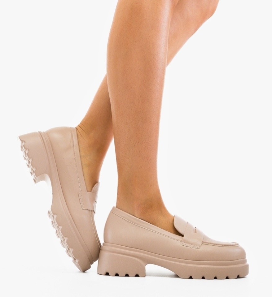 Pantofi casual dama Nowe Bej - Img 3