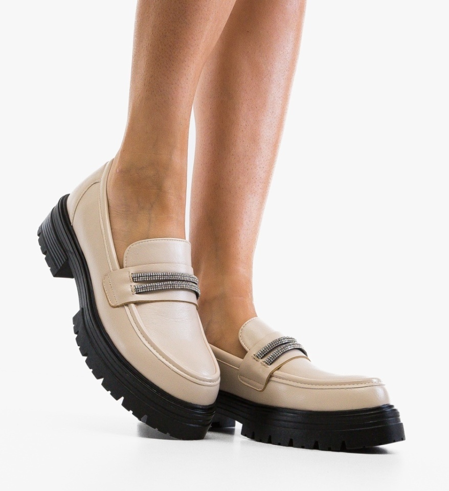 Pantofi casual dama Uster Bej - Img 3