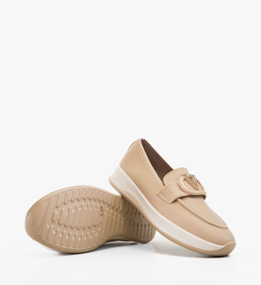 Pantofi casual dama Verena Bej - Img 3
