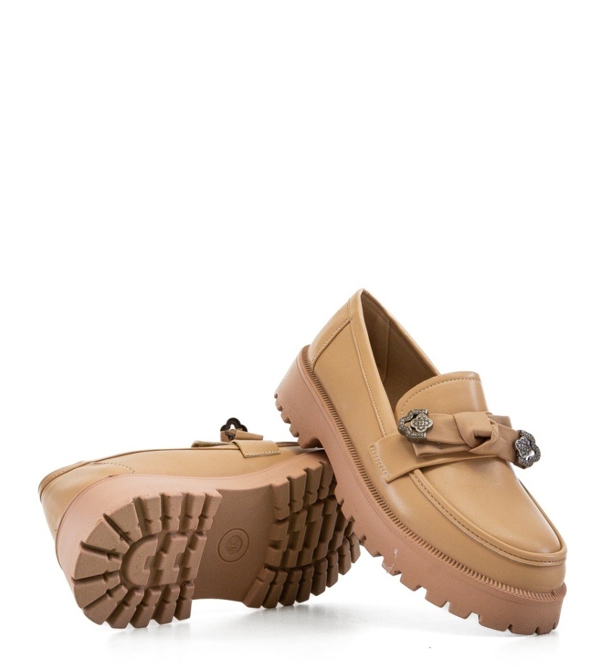 Pantofi casual dama Vrerru Bej - Img 2