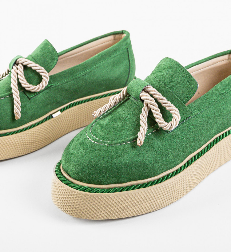 Pantofi Casual Leskus Verzi - Img 3
