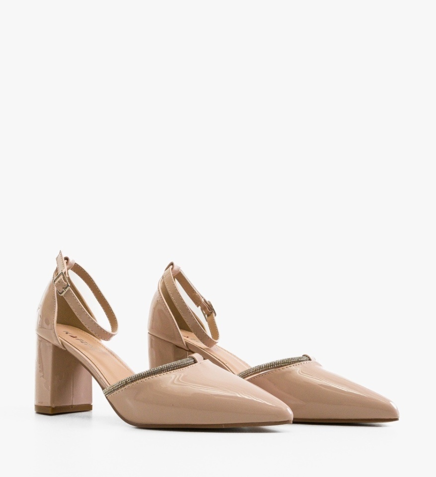 Pantofi dama cu toc Delores Beige - Img 2