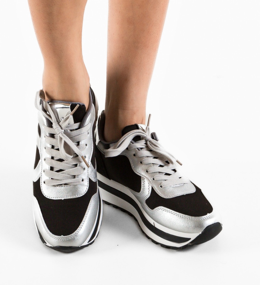 Pantofi Sport Agnes Argintii - Img 7