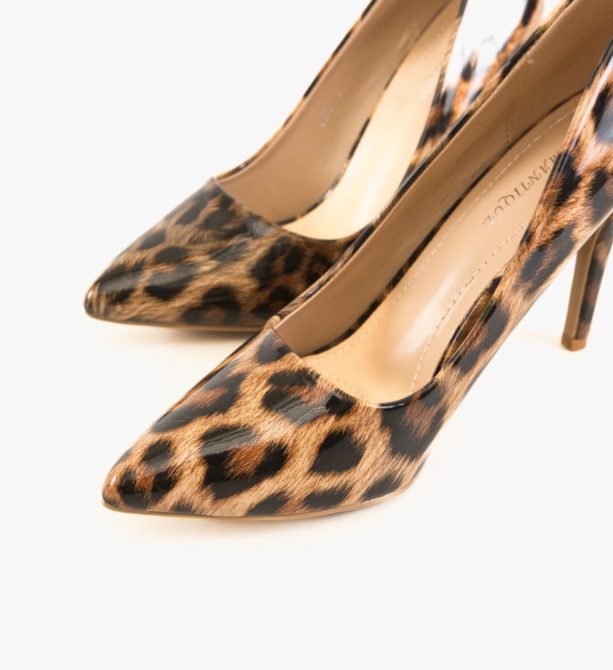 Pantofi stiletto dama Azaan Animal Print - Img 2