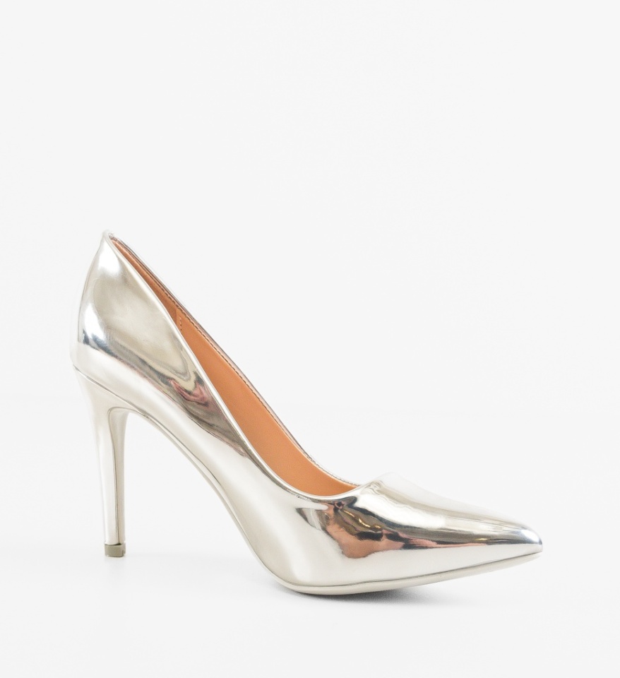 Pantofi stiletto dama Azaan Argintii - Img 2