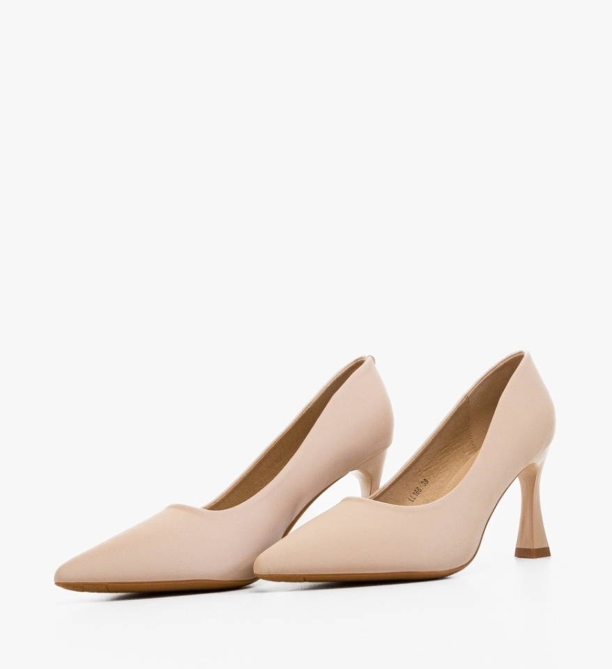Pantofi stiletto dama Lorans Bej - Img 3