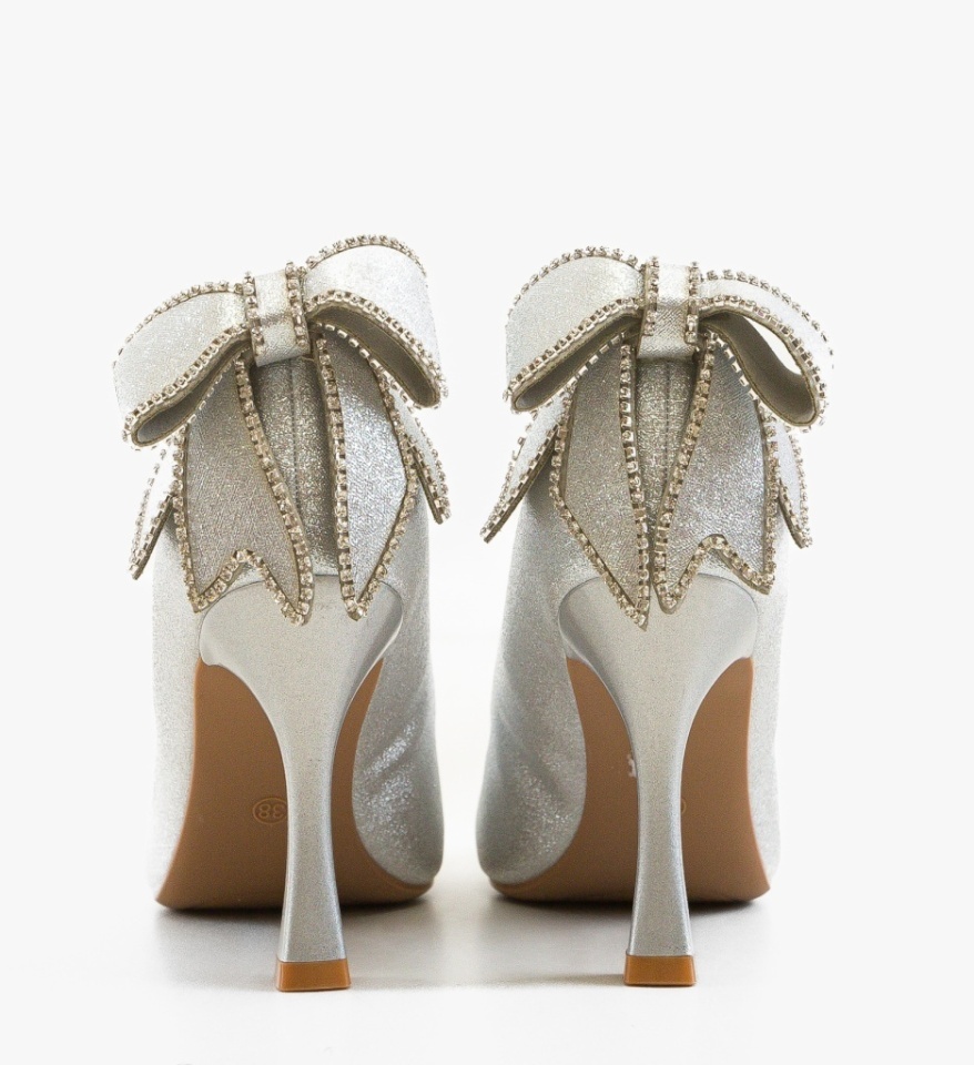 Pantofi stiletto dama Nenyz Argintii - Img 3