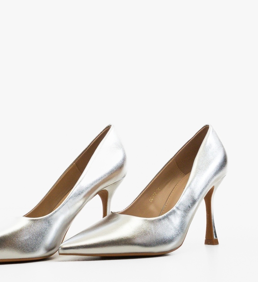 Pantofi stiletto dama Smart Argintii - Img 3