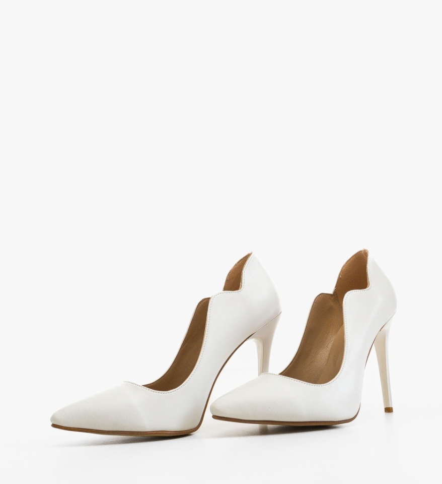 Pantofi stiletto dama Tichon Albi 3 - Img 4