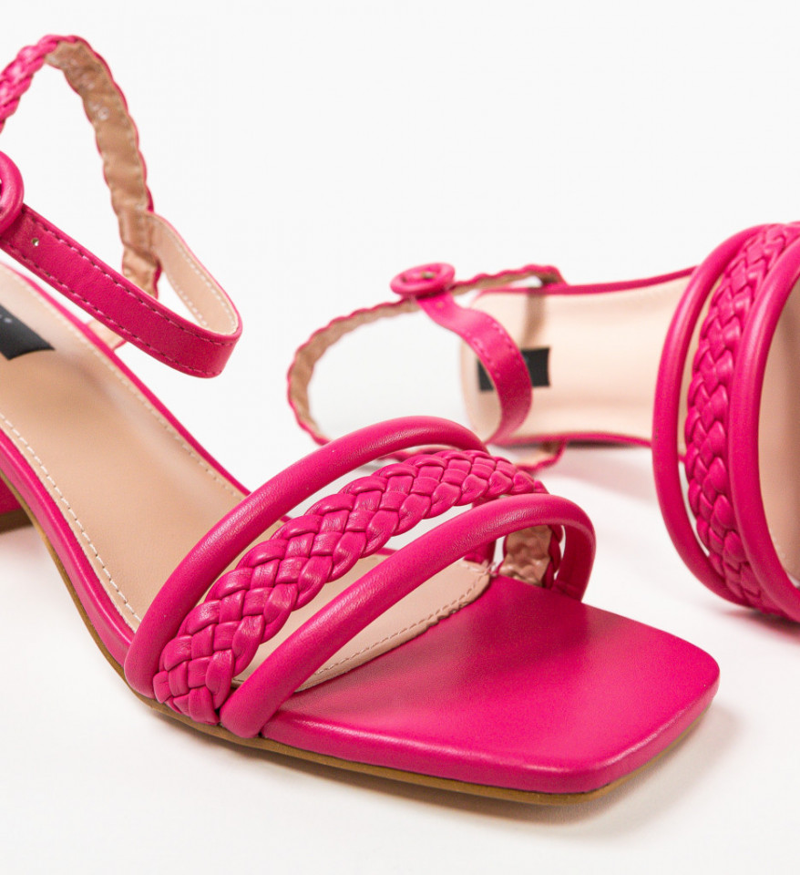 Sandale cu toc Anna Fuchsia - Img 6