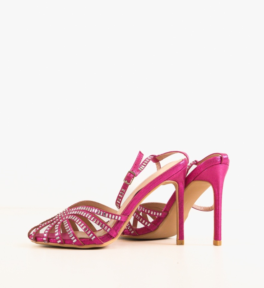 Sandale cu toc Bridg Fuchsia - Img 2