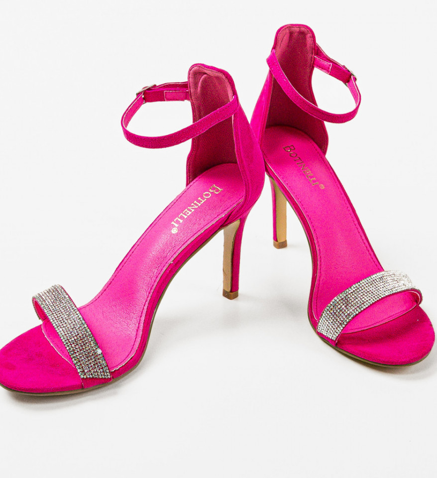 Sandale cu toc Kandrev Fuchsia - Img 3