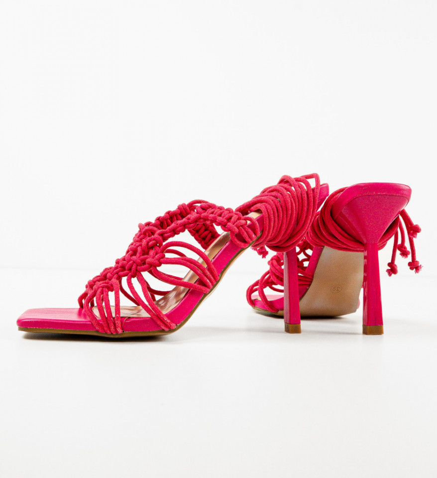 Sandale cu toc Kazia Fuchsia - Img 4