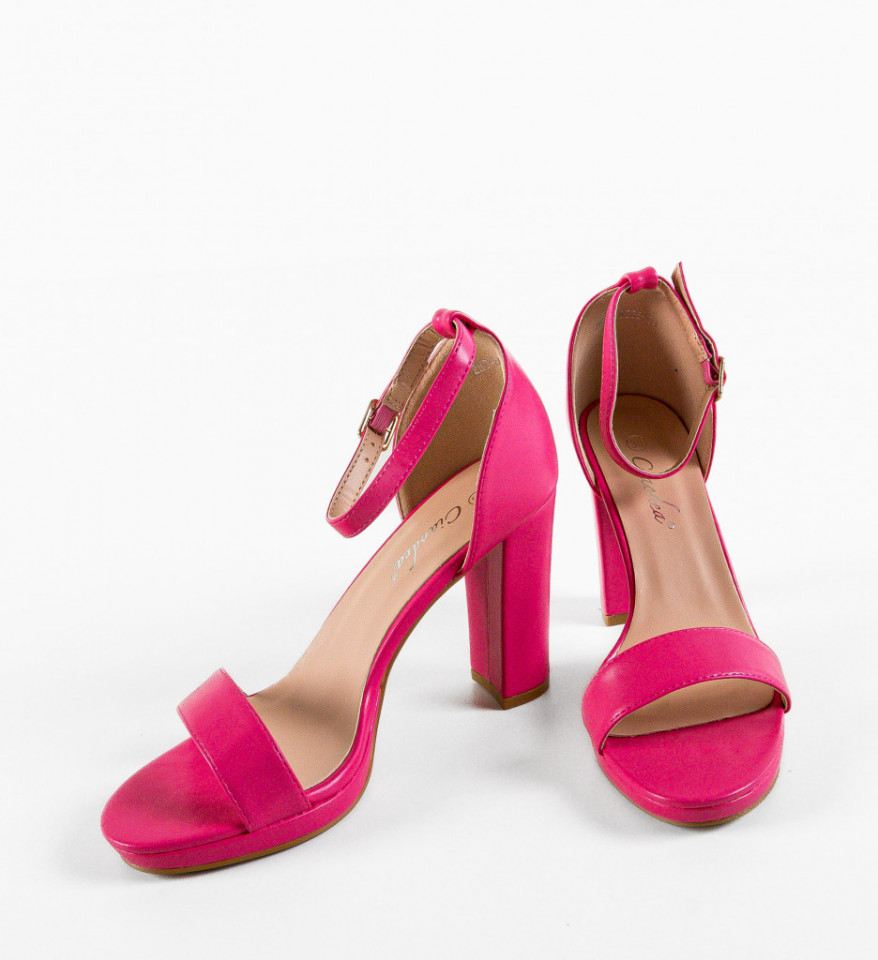 Sandale cu toc Lashay Fuchsia - Img 4