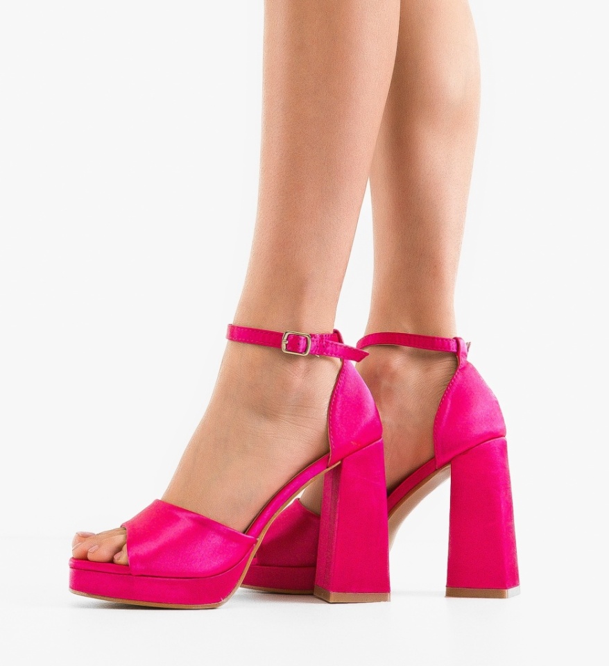 Sandale cu toc Mills Fuchsia - Img 5