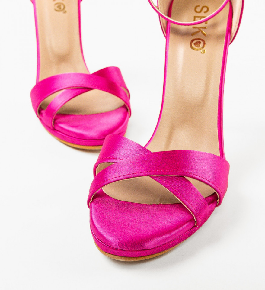 Sandale cu toc Nuda Fuchsia - Img 2