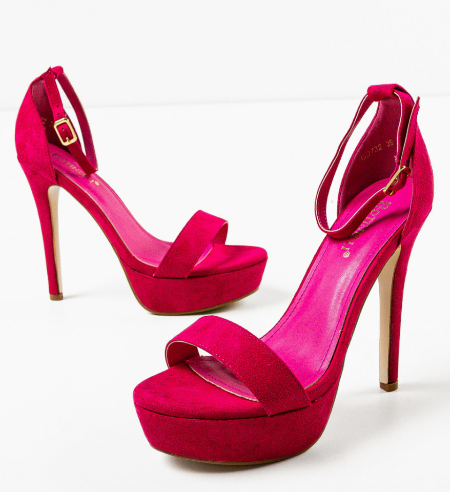 Sandale cu toc Olink Fuchsia - Img 4