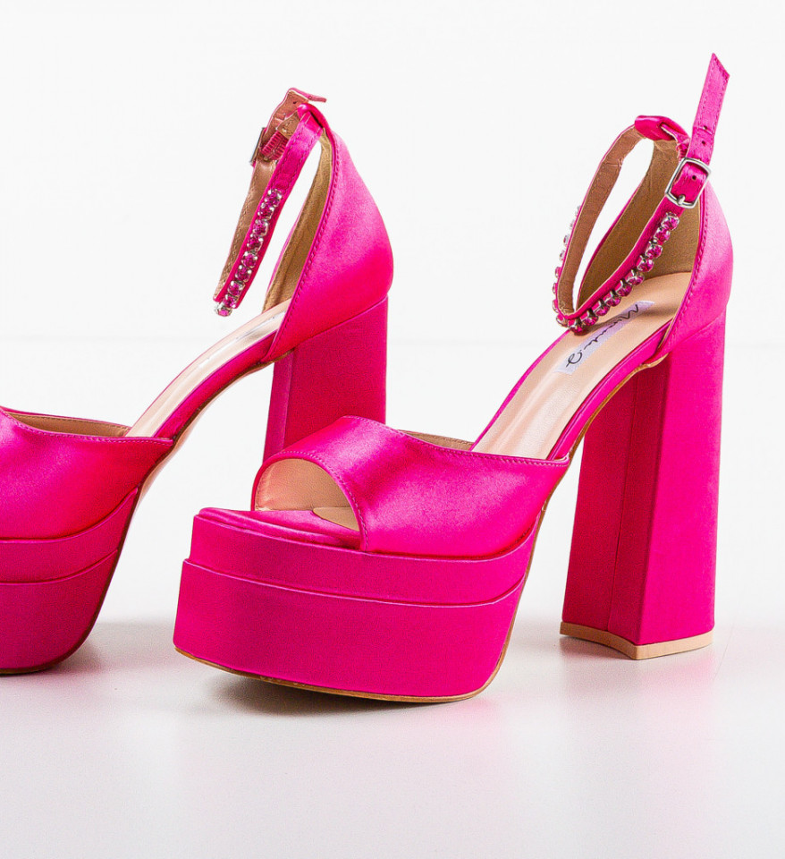 Sandale cu toc Pugh Fuchsia - Img 2