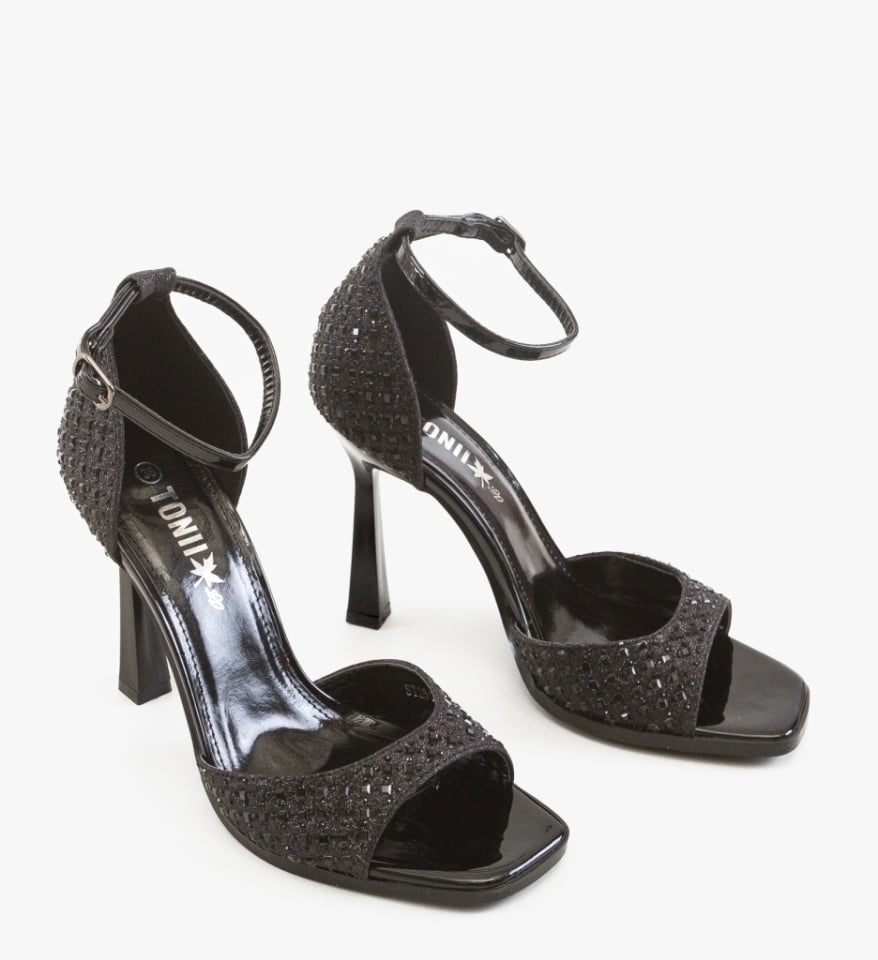 Sandale cu toc Yaheu Negre - Img 2