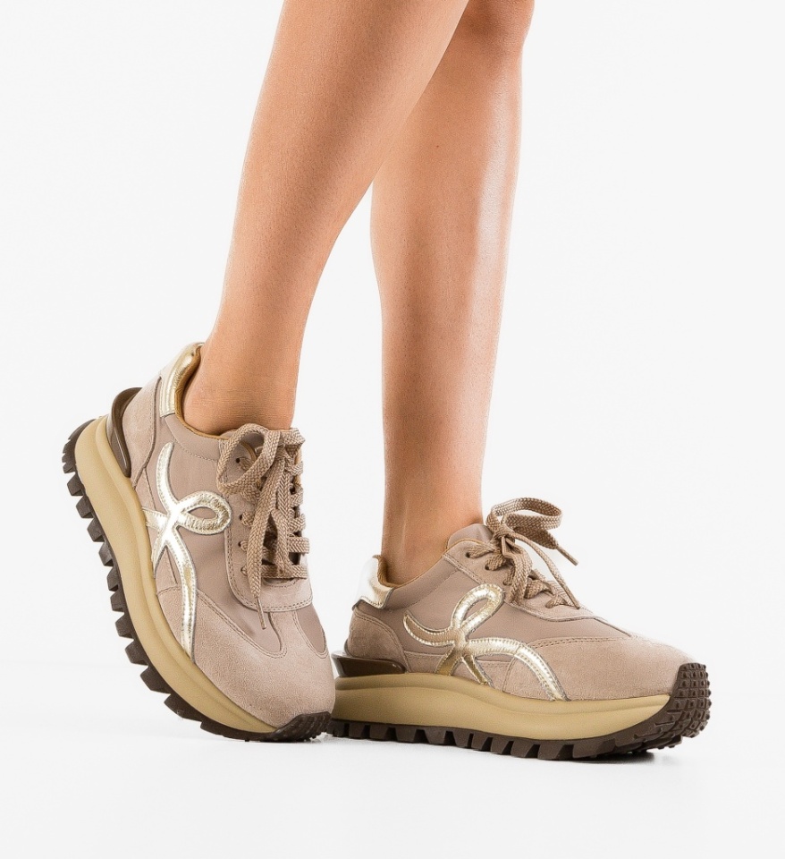 Sneakers dama Amotto Bej - Img 6