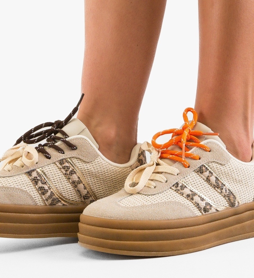 Sneakers dama Boomby Bej - Img 6