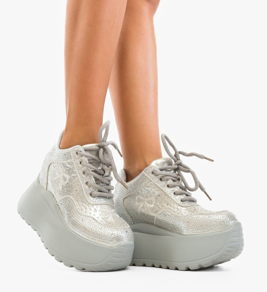 Sneakers dama Ohale Argintii - Img 6