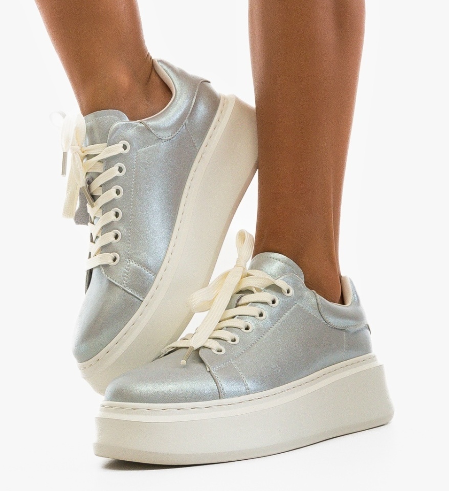 Sneakers dama Onart Argintii - Img 5