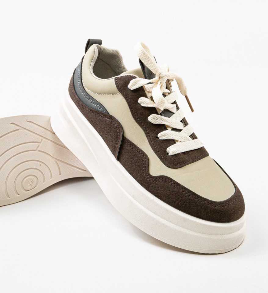 Sneakers dama Oradela Khaki - Img 2