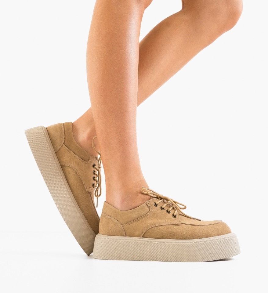 Sneakers dama Sweep Bej - Img 8
