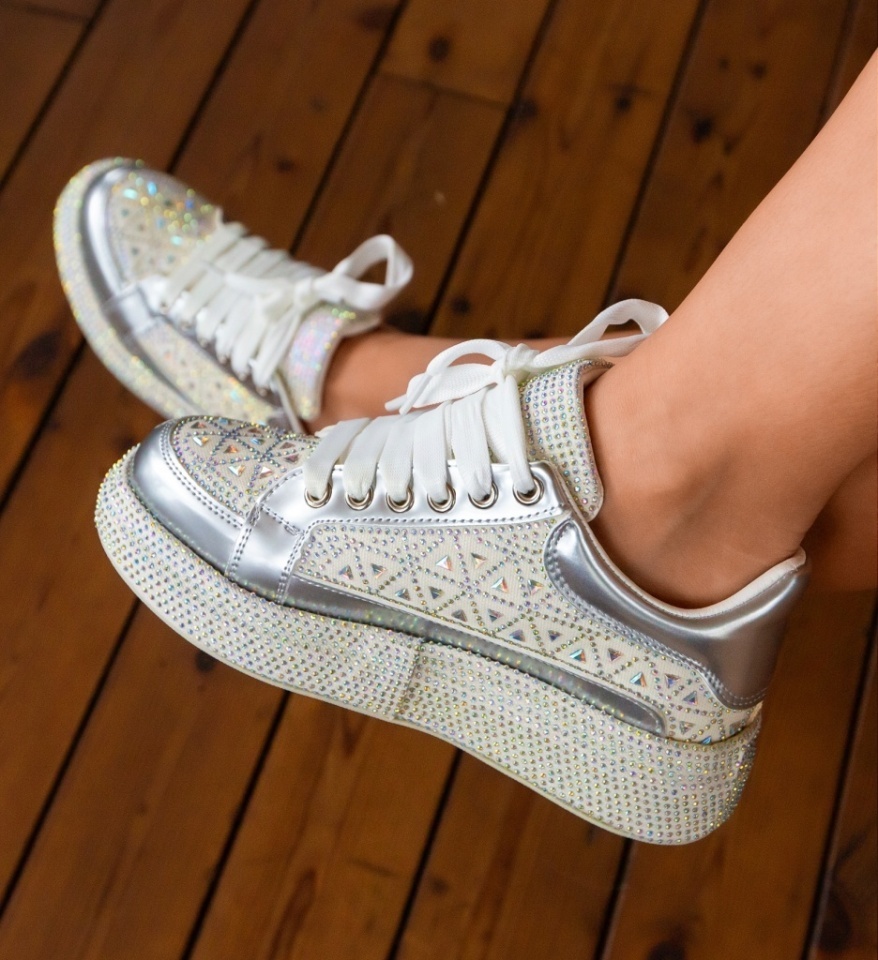 Sneakers dama Trente Argintii - Img 6
