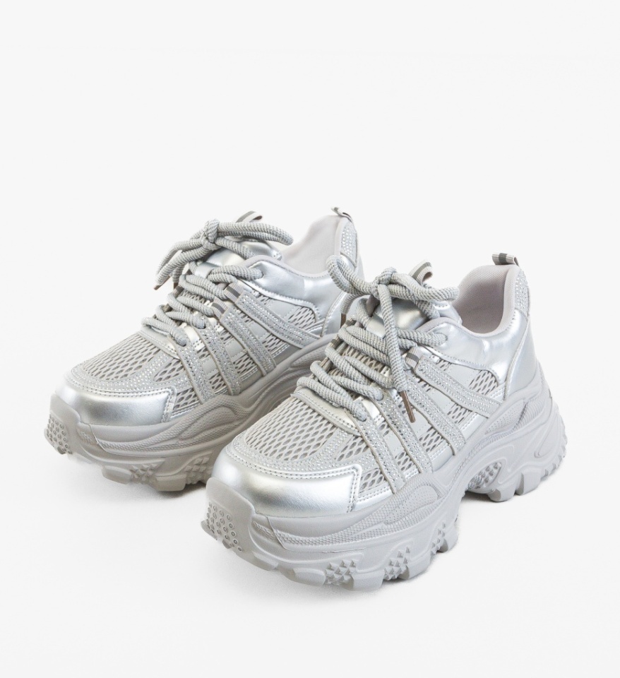 Sneakers dama Zerra Argintii - Img 2