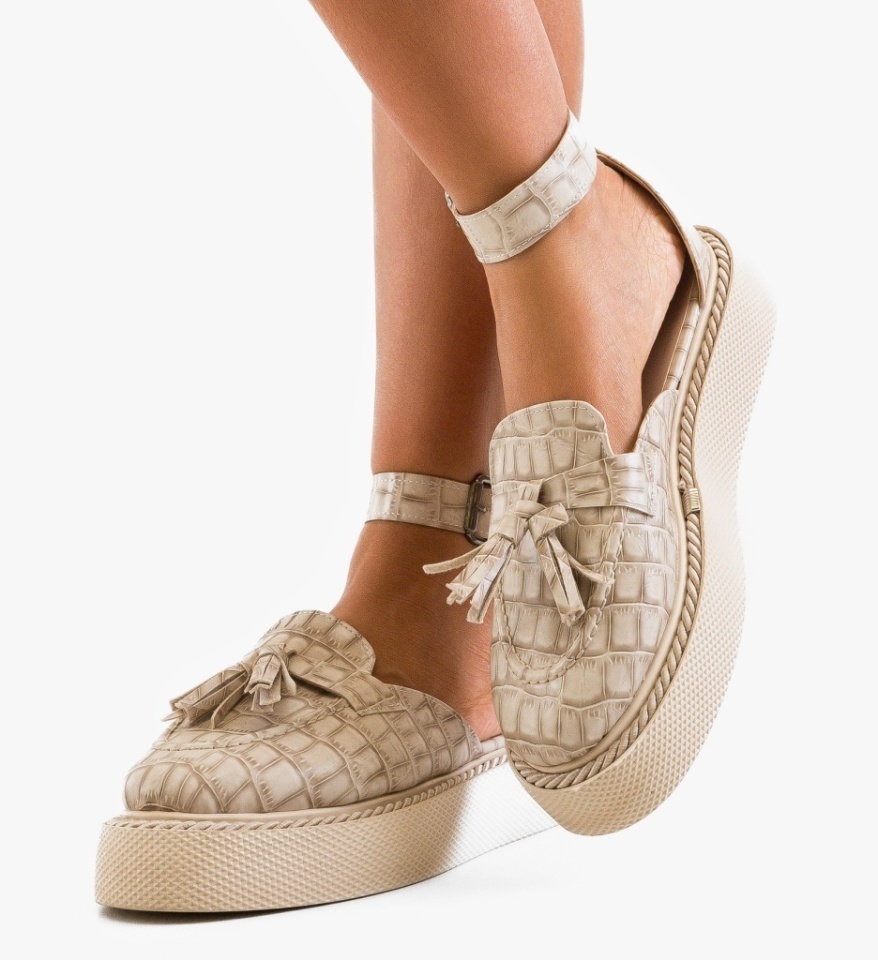 Pantofi Casual Aklin Bej - Img 6