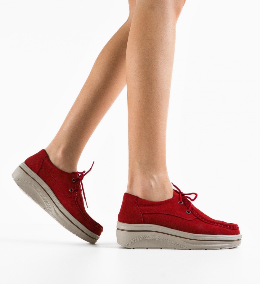 Pantofi Casual Auron Rosii - Img 4