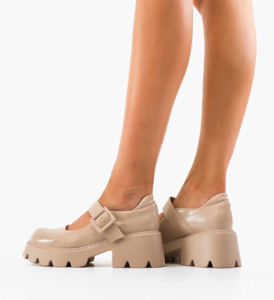 Pantofi Casual dama Bokfa Nude - Img 6