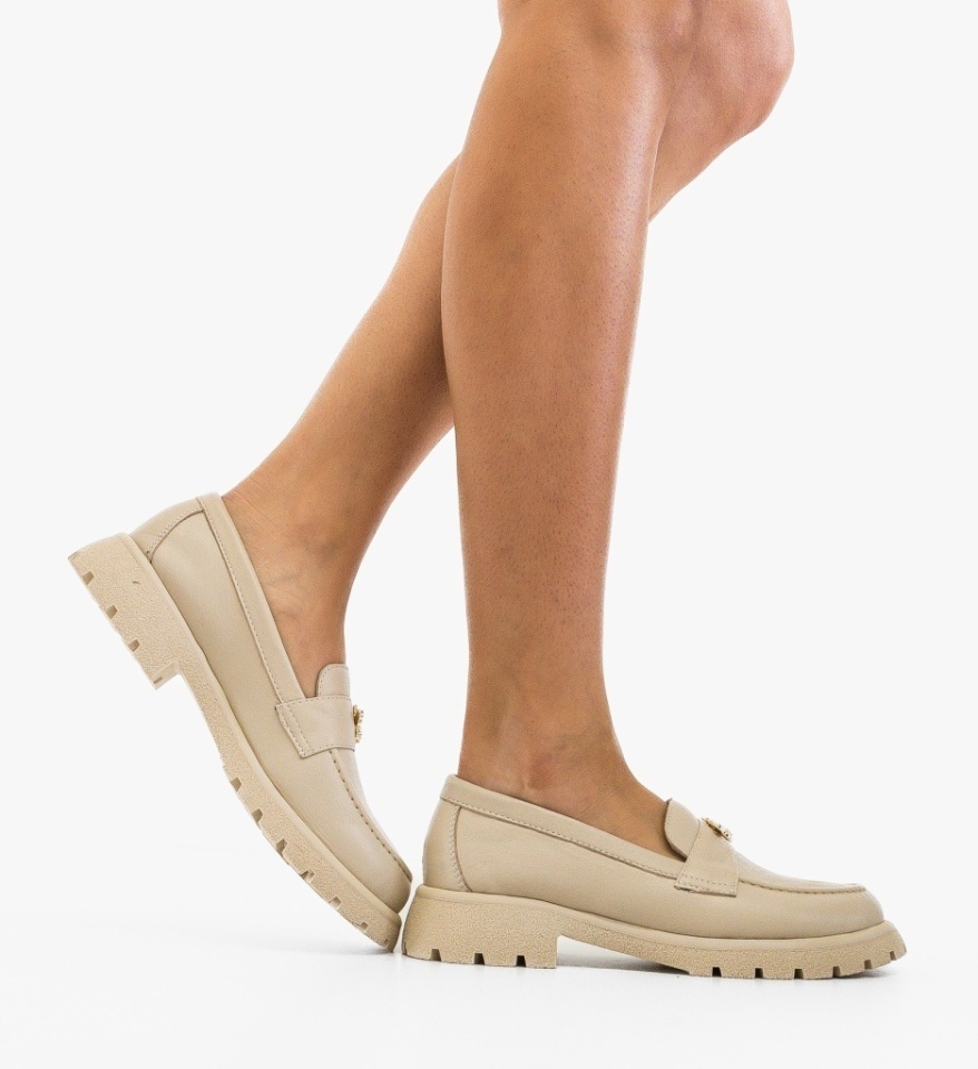Pantofi casual dama Fosere Bej - Img 2