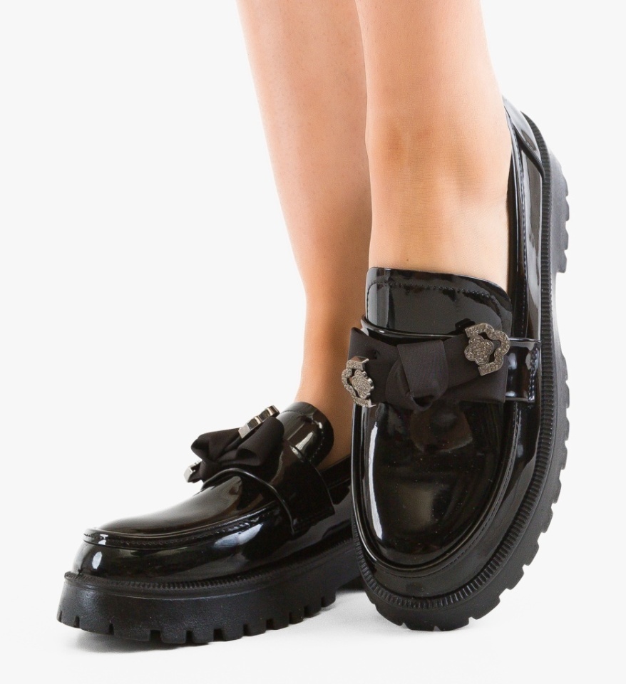 Pantofi casual dama Vrerru Negri 3 - Img 12