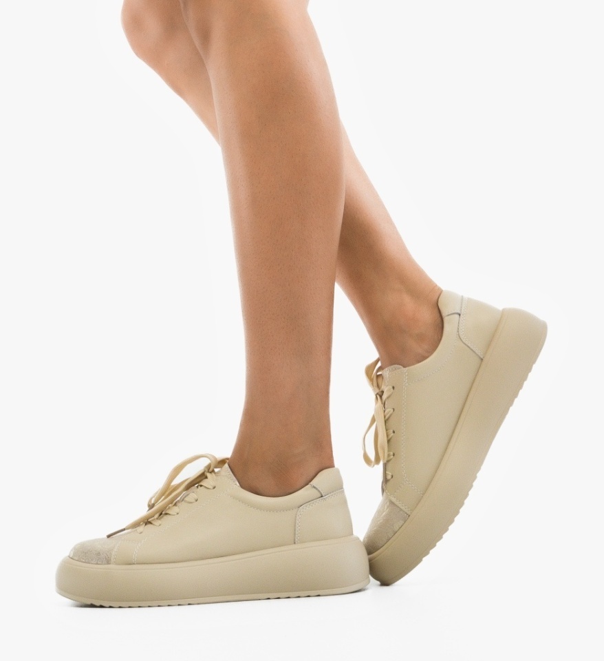 Pantofi Casual Floray Bej - Img 4