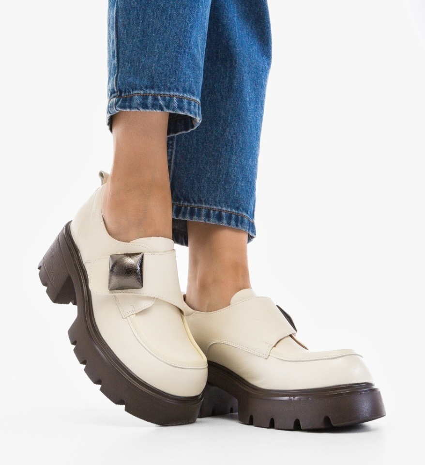 Pantofi Casual Nanyt Bej - Img 5