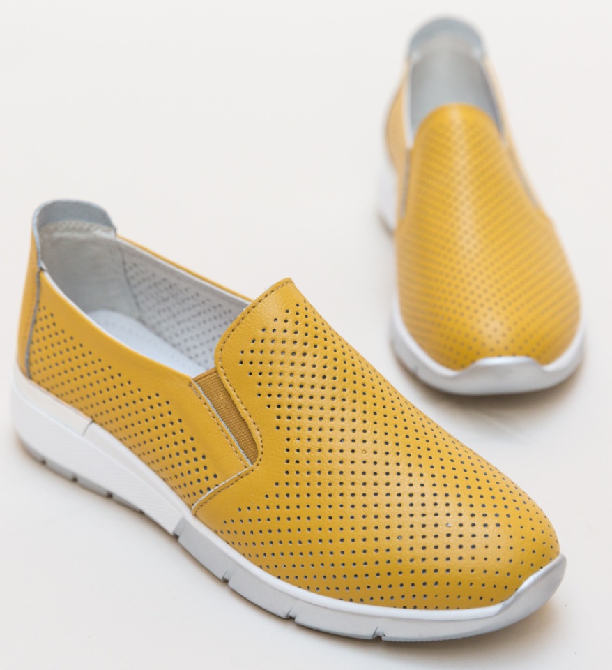 Pantofi Casual Pufine Galbeni - Img 7