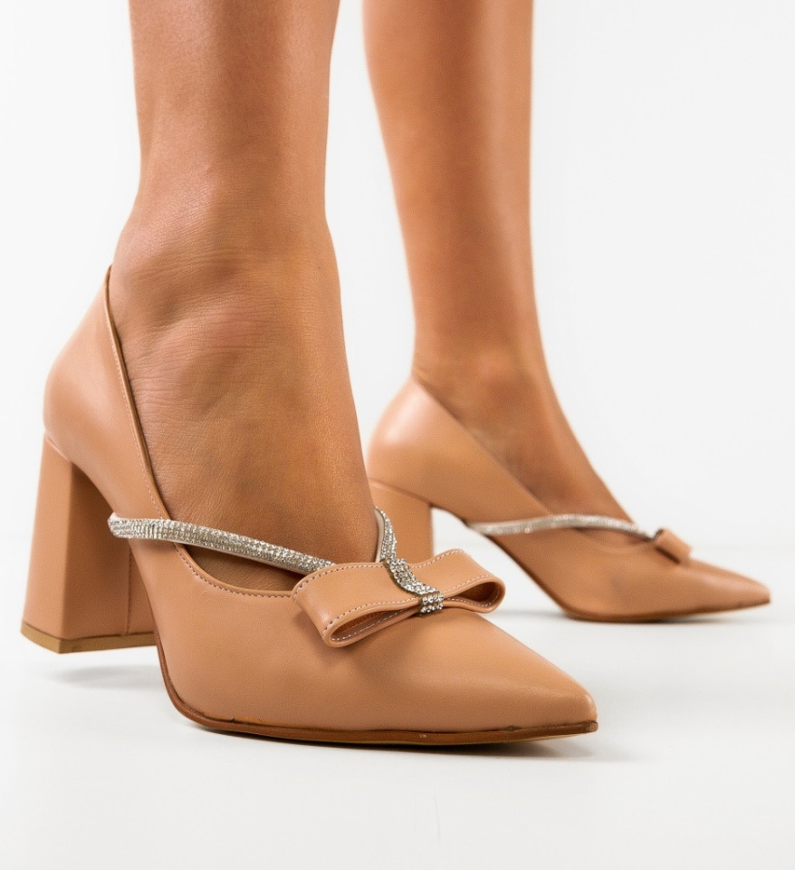 Pantofi cu toc Nynut Nude - Img 6