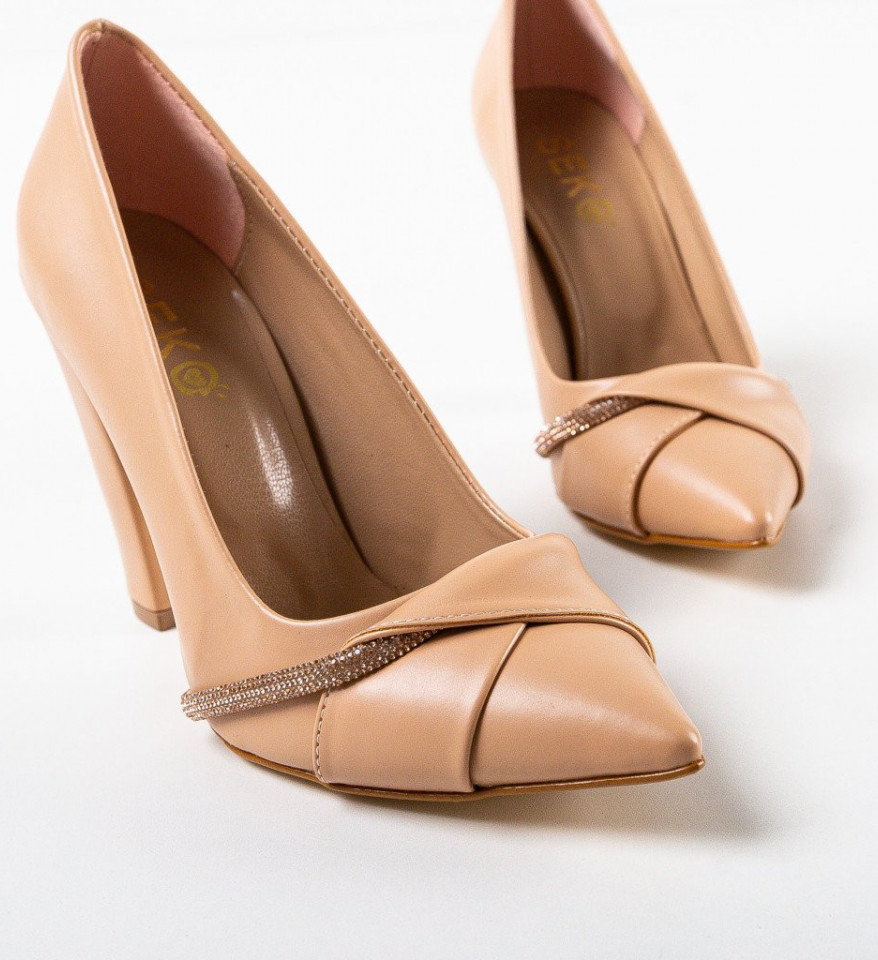 Pantofi cu toc Roka Nude - Img 3